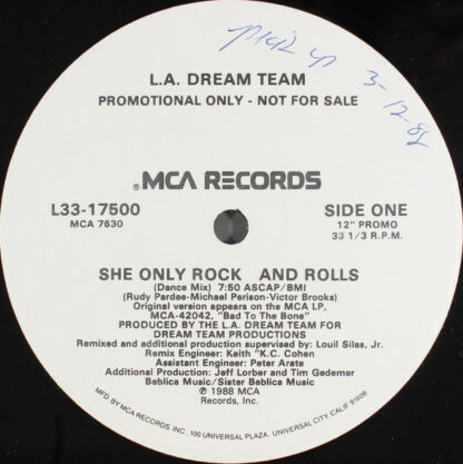 L.A. Dream Team - She Only Rock And Rolls (12", Promo)