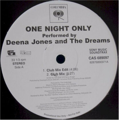 Deena Jones And The Dreams - One Night Only (12", Promo)