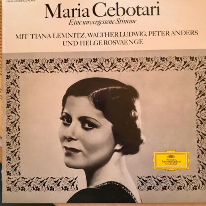 Maria Cebotari - Eine Unvergessene Stimme (LP, Comp, Mono, Club)