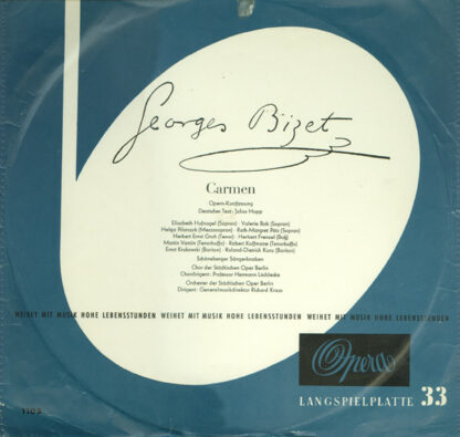 Georges Bizet - Das Orchester Der Städtischen Oper Berlin*, Richard Kraus - Carmen (Opern-Kurzfassung) (LP, Album, Mono)