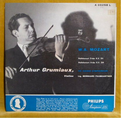 Mozart*, Arthur Grumiaux, Bernhard Paumgartner, Wiener Symphoniker - Violinkonzerte N°2, K. 211 & N°5, K. 219 (LP, Mono)