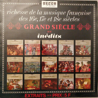Various - Richesse De La Musique Française Des 16e 17e Et 18e Siècles - Grand Siècle Inédits - (LP, Comp)