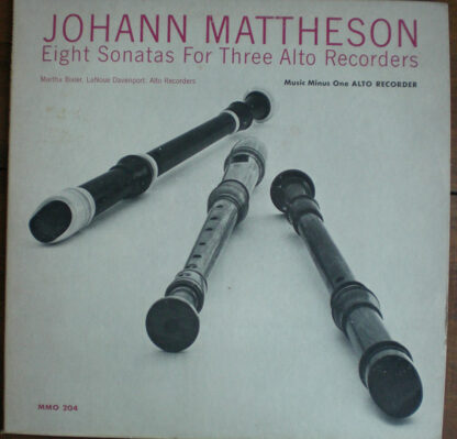 Johann Mattheson, Martha Bixler, LaNoue Davenport - Eight Sonatas For Three Alto Recorders (LP, Album)