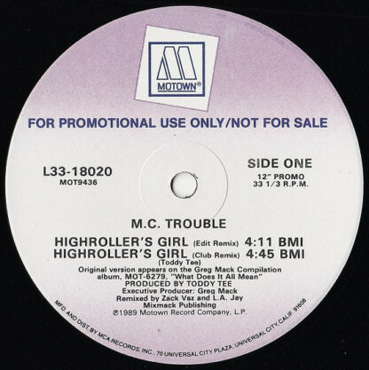 M.C. Trouble* - Highroller's Girl (12", Promo)