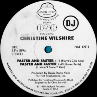 DSK Featuring Christine Wilshire* - Faster And Faster (12", Promo)