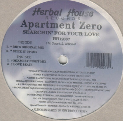 Apartment Zero - Searchin' For Your Love (12")