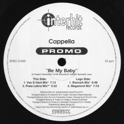 Cappella - Be My Baby (12", Maxi, Promo)