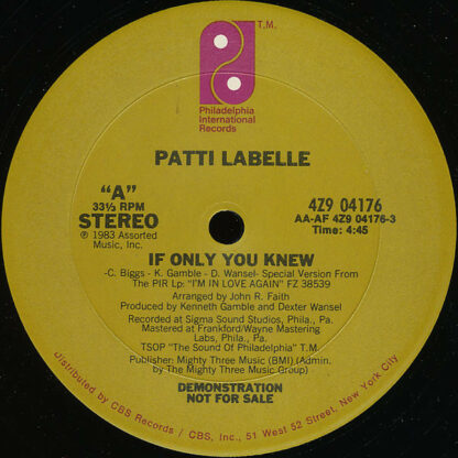 Patti LaBelle - If Only You Knew (12", Promo)