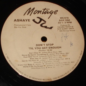 Ashaye - Don't Stop 'Til You Get Enough (12", Promo)