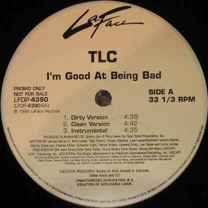 TLC - I'm Good At Being Bad (12", Promo)