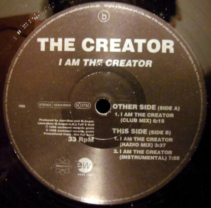 The Creator (10) - I Am The Creator (12", Promo)