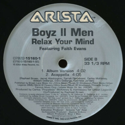 Boyz II Men Featuring Faith Evans - Relax Your Mind (12")