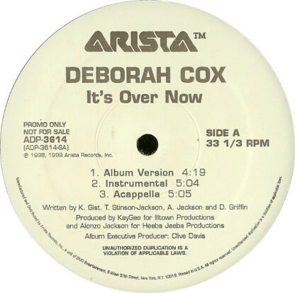 Deborah Cox - It's Over Now (12", Promo)