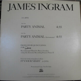 James Ingram - Party Animal (12", Promo)