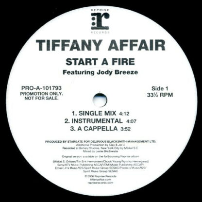 Tiffany Affair Featuring Jody Breeze - Start A Fire (12", Promo)