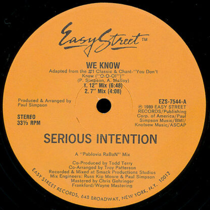 Serious Intention - We Know (12")