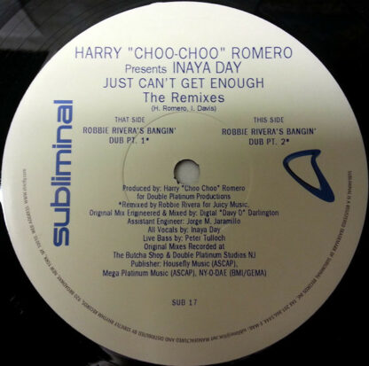 Harry "Choo-Choo" Romero* Presents Inaya Day - Just Can't Get Enough (The Remixes) (2x12")