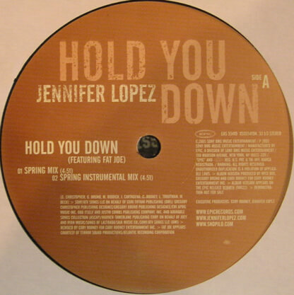 Jennifer Lopez - Hold You Down (12", Promo)