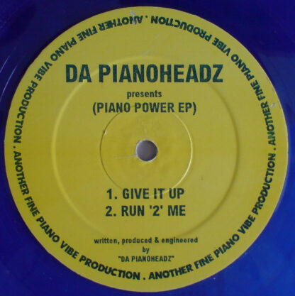Da Pianoheadz - Piano Power EP (12", EP, Blu)