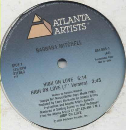 Barbara Mitchell - High On Love (12", Maxi, Promo)