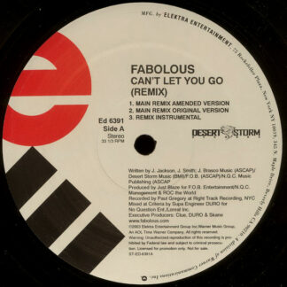 Fabolous - Can't Let You Go (Remix) / Into You (12", Promo)