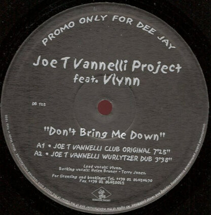 Joe T. Vannelli Project Feat. Vlynn - Don't Bring Me Down (2x12", Promo)
