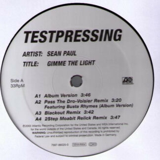 Sean Paul - Gimme The Light (Remix) (12", Promo)