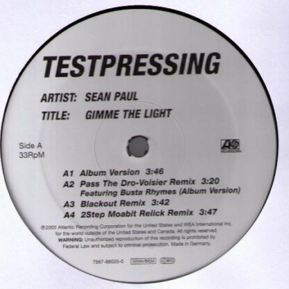 Sean Paul - Gimme The Light (12", TP)