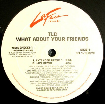 TLC - What About Your Friends (12", Gen)