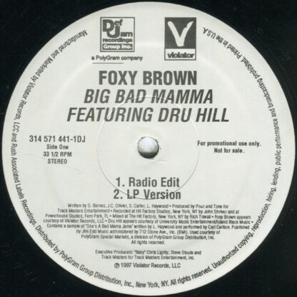 Foxy Brown - Big Bad Mamma (12", Promo)