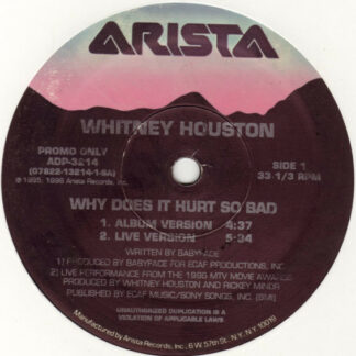 Whitney Houston - Why Does It Hurt So Bad / I Wanna Dance With Somebody (Who Loves Me) (Remix 1996) (12", Promo)