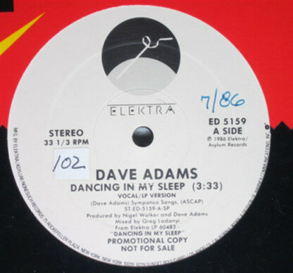 Dave Adams (8) - Dancing In My Sleep (12", Promo)