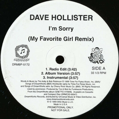 Dave Hollister - I'm Sorry (My Favorite Girl Remix) / My Favorite Girl (12", Promo)