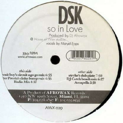 DSK - So In Love (12")