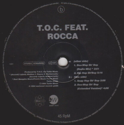 T.O.C. Feat. Rocca - Doo-Wop Sh' Bop (12")