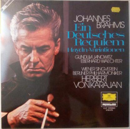 Johannes Brahms, Gundula Janowitz, Eberhard Waechter*, Wiener Singverein, Berliner Philharmoniker, Herbert von Karajan - Ein Deutsches Requiem / Haydn-Variationen (2xLP, RE)