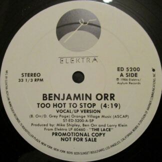 Benjamin Orr - Too Hot To Stop (12", Promo)