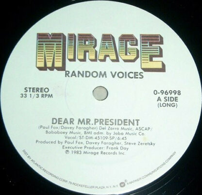 Random Voices - Dear Mr. President (12")