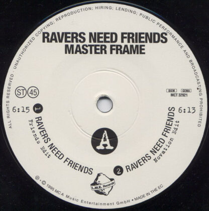 Master Frame - Ravers Need Friends (12")