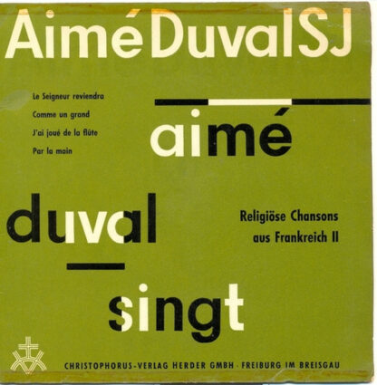 Aimé Duval SJ* - Religiöse Chansons Aus Frankreich II (7", EP, Mono)