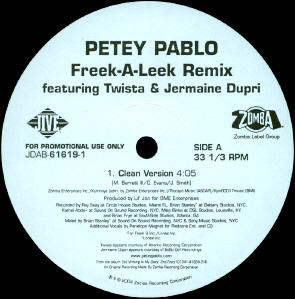 Petey Pablo Featuring Twista & Jermaine Dupri - Freek-A-Leek (Remix) (12", Promo)