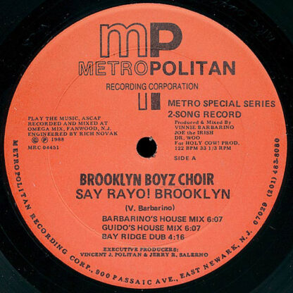 Brooklyn Boyz Choir / In-Heat - Say Rayo! Brooklyn / Luv To Luv U (12")