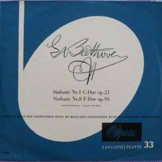 Ludwig van Beethoven, Artur Rother · Berliner Symphoniker - Sinfonie Nr. 1 C-Dur Op. 21 / Sinfonie Nr. 8 F-Dur Op. 93 (LP, Mono)