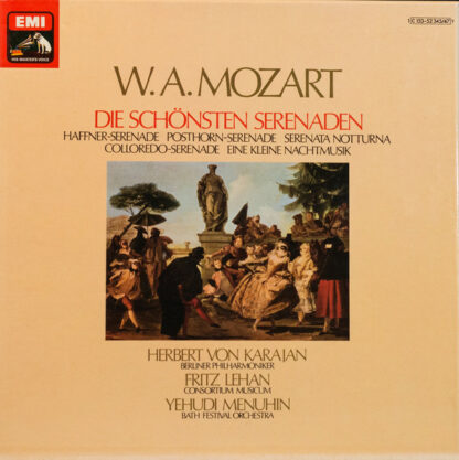 W.A. Mozart* - Herbert Von Karajan, Berliner Philharmoniker, Fritz Lehan, Consortium Musicum (2), Yehudi Menuhin, Bath Festival Orchestra - Die Schönsten Serenaden (3xLP + Box, Comp)