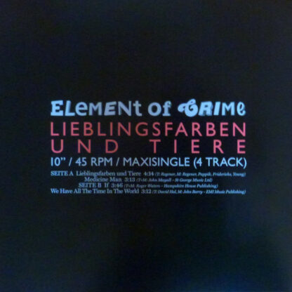 Element Of Crime - Lieblingsfarben Und Tiere (10", Maxi)