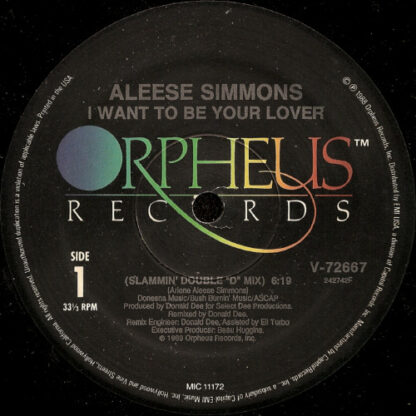 Aleese Simmons - I Want To Be Your Lover (12")
