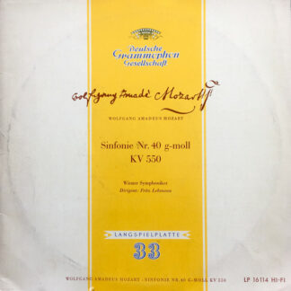 Wolfgang Amadeus Mozart, Wiener Symphoniker, Fritz Lehmann - Sinfonie Nr. 40 G-moll Kv 550 (10", Mono)