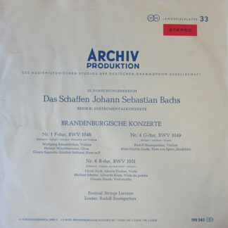 Johann Sebastian Bach, Festival Strings Lucerne, Rudolf Baumgartner - Brandenburgische Konzerte Nr. 1, Nr. 4, Nr. 6 (LP)