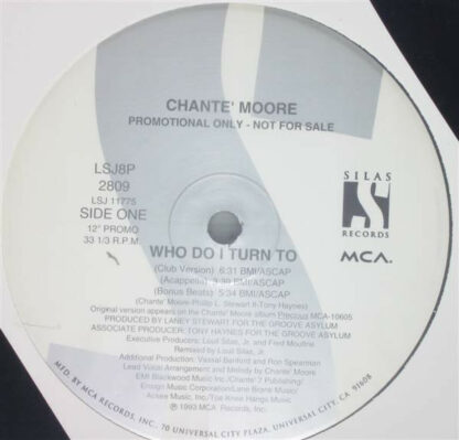 Chante' Moore* - Who Do I Turn To (12", Promo)