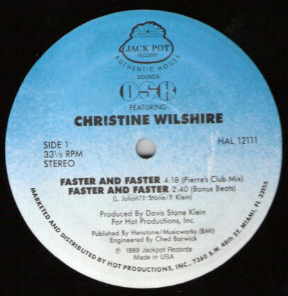 DSK Featuring Christine Wilshire* - Faster And Faster (12")